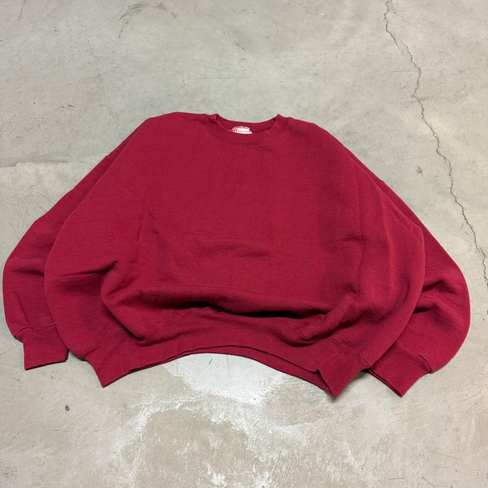 Vintage 90s Red Hanes Heavy Weight Blank Crewneck Sweatshirt